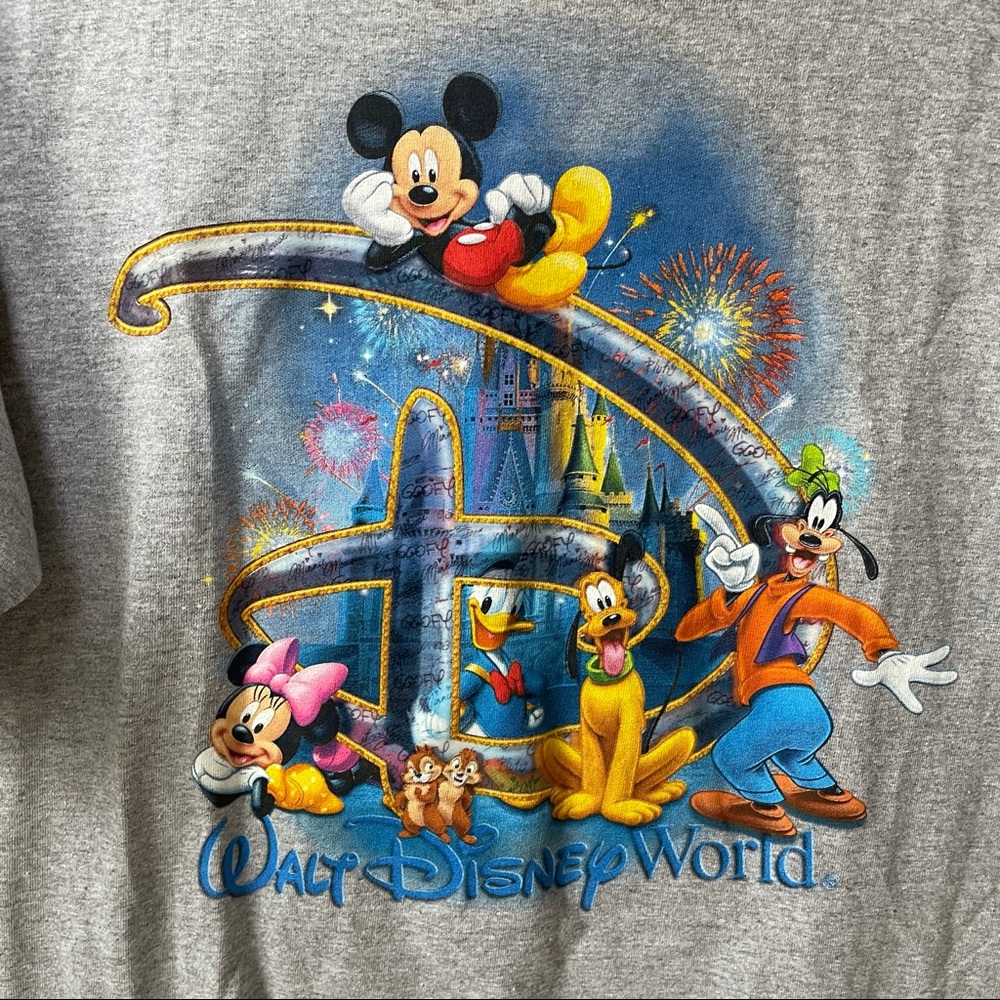 NEW WITH TAGS DISNEY WORLD GREY T SHIRT LARGE - Picture 2 of 4